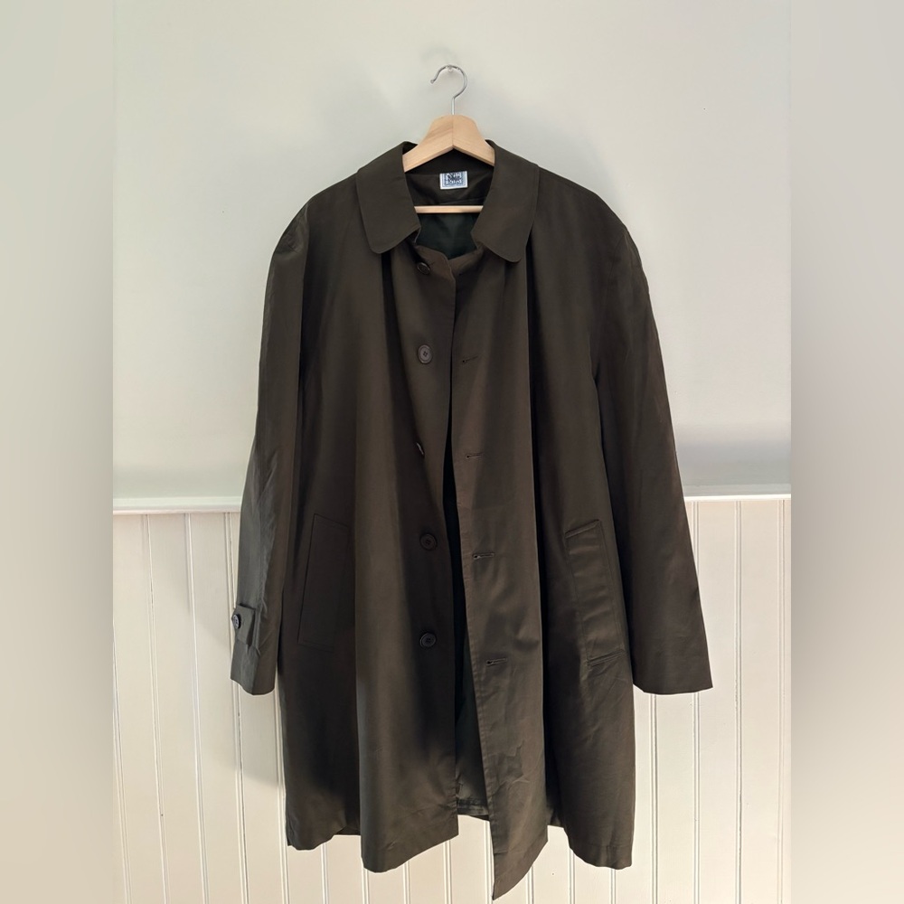 1990s Dark Olive Green Women's Trench Coat